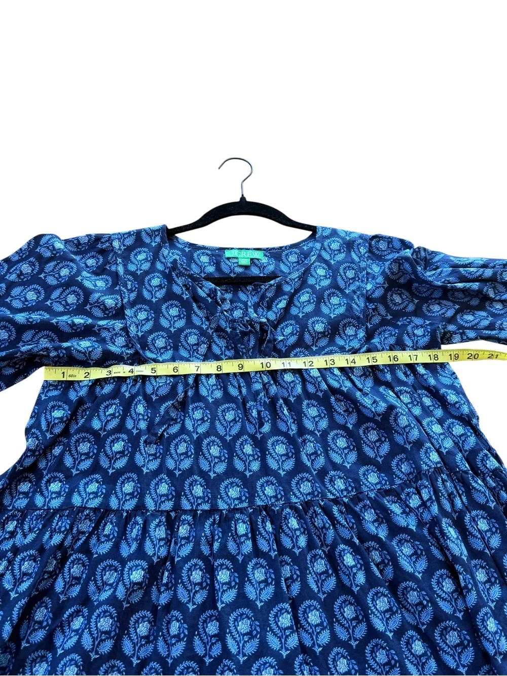 J. Crew Cotton voile cover-up mini dress in navy bouquet block print